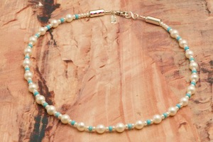 Desiree Yellowhorse Genuine Freshwater Pearl and Sleeping Beauty Turquoise Necklace